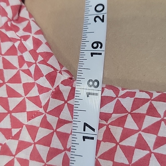 Roberta Roller Rabbit Size XS Brick Red & White Geometric Pattern Blouse - Picture 7 of 13